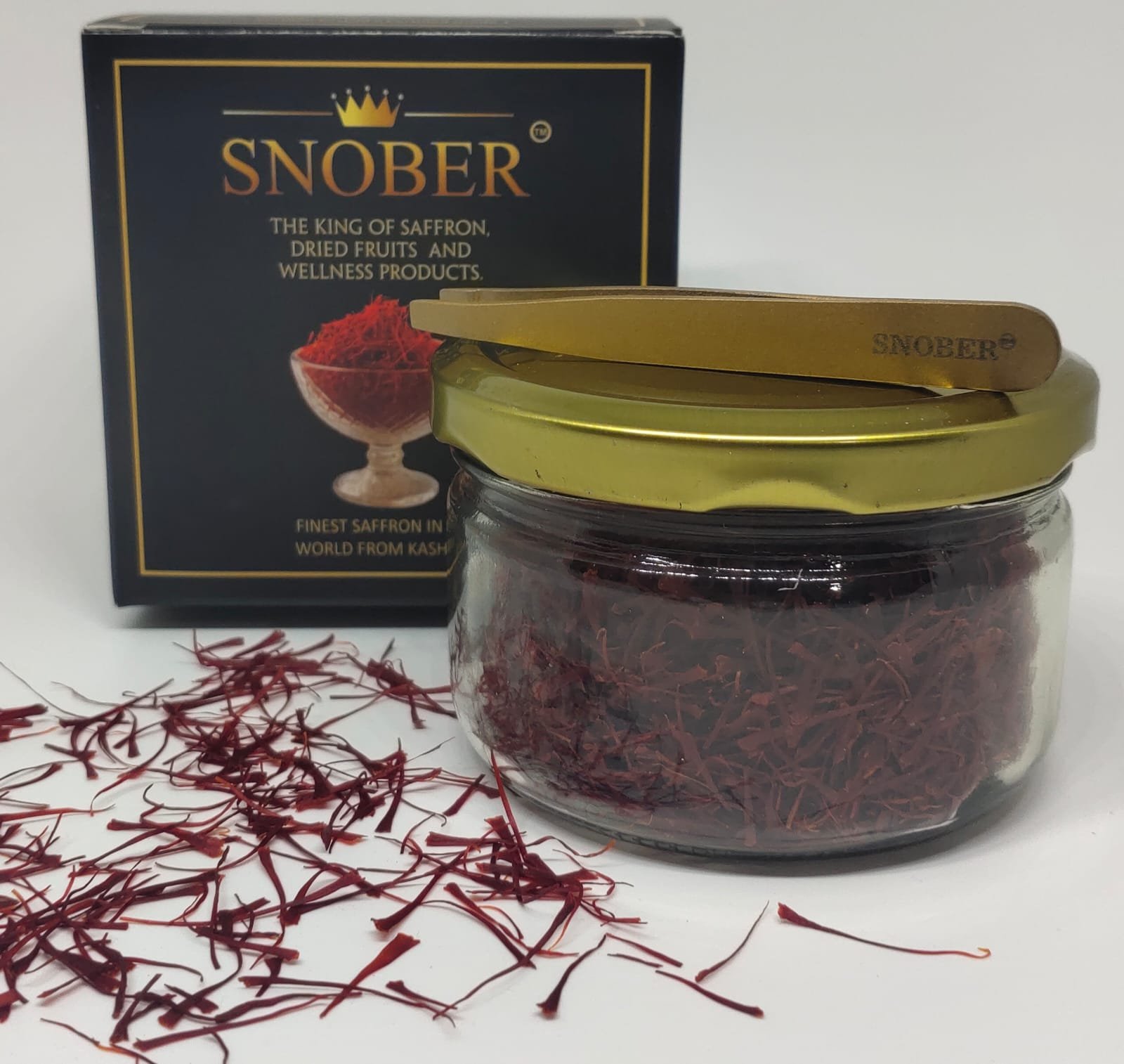Snober Saffron - Lab Certified - Pure Kashmir Kesar - Grade 1 - 30g