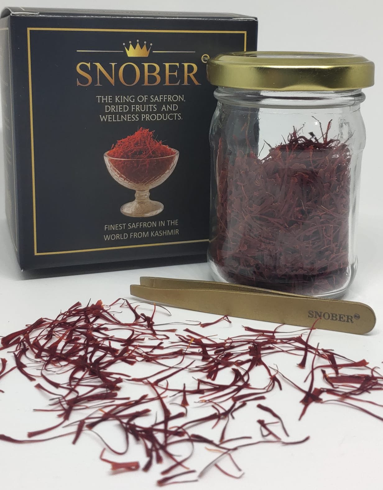 Snober Saffron - Lab Certified - Pure Kashmir Kesar - Grade 1 - 10g (Best Seller)